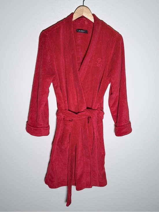 Ralph Lauren Other - Ralph Lauren Red Plush Wrap Robe with Belt